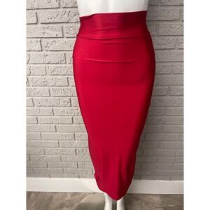 Angle Brinks Red High Waisted Fit Forming Long Skirt Size XS